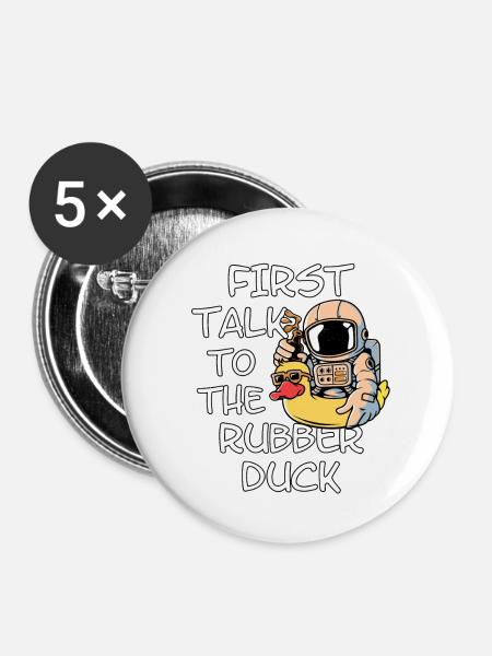 Rubber Duck - Buttons klein 25 mm (5er Pack) - Weiß