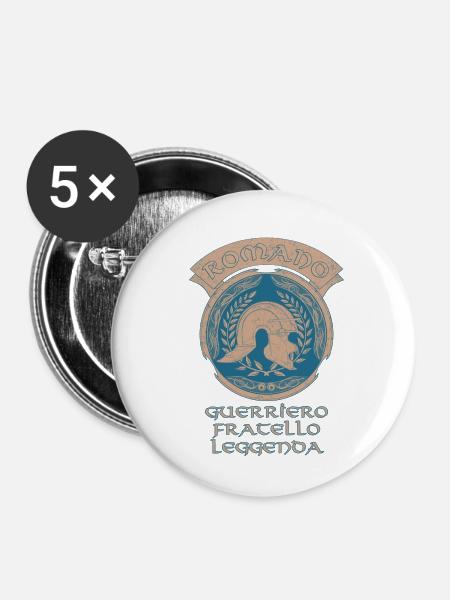 SPQR Römischer Legionär - Buttons klein 25 mm (5er Pack) - Weiß