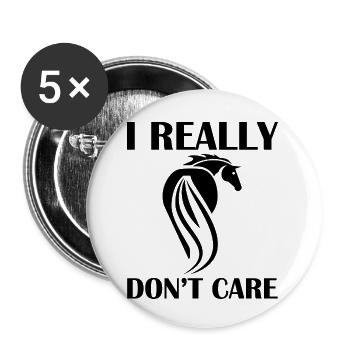 Cheval - Lot de 5 petits badges (25 mm) - blanc - Devant