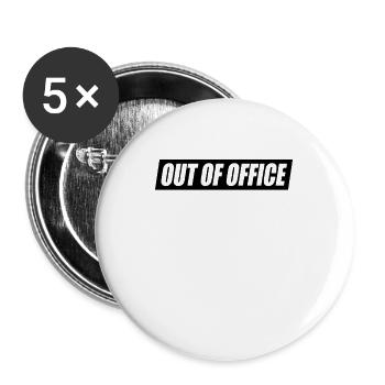 Out Of Office Homeoffice Zuhause Arbeiten Home - Buttons klein 25 mm (5er Pack) - Weiß - Vorne