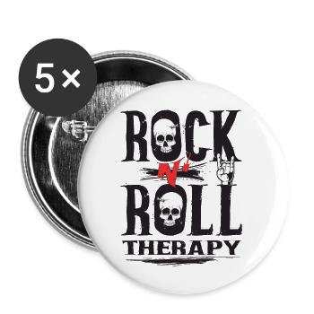 Rock n Roll therapy - Buttons small 1''/25 mm (5-pack) - white - Front