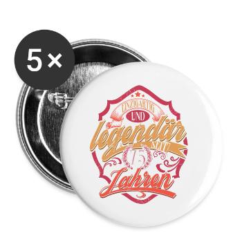 75. Geburtstag - Buttons klein 25 mm (5er Pack) - Weiß - Vorne