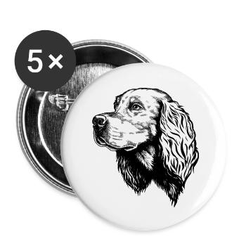 Gordon Setter Portrait - Lot de 5 petits badges (25 mm) - blanc - Devant
