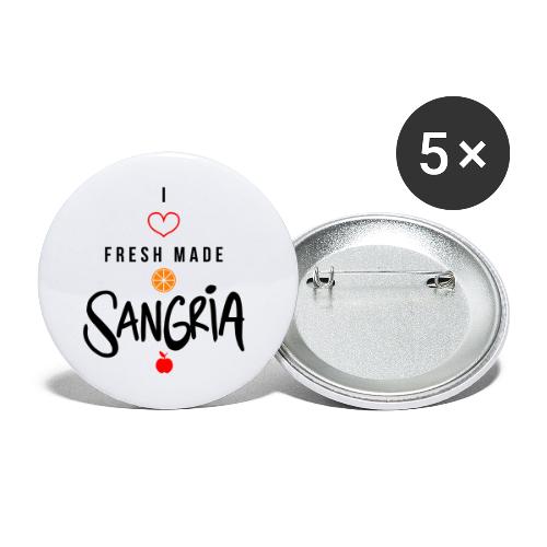 Doodle tekst I love fresh made Sangria - Buttons klein 25 mm (5-pack)