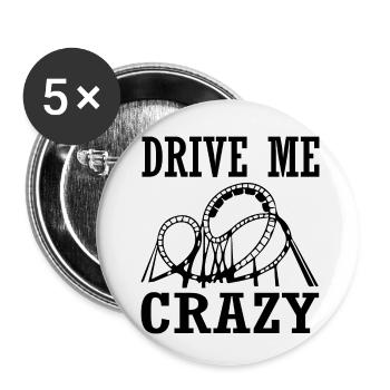 Rollercoaster Roller Coaster Amusement Park - Buttons small 1''/25 mm (5-pack) - white - Front