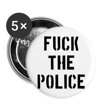fuck the police police state cops cops cops policeman - Buttons small 1''/25 mm (5-pack) - white - Front