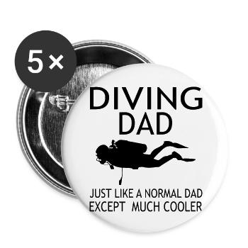 Diving Dive Dive - Buttons small 1''/25 mm (5-pack) - white - Front