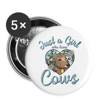 Cow Cows - Buttons small 1''/25 mm (5-pack) - white - Front