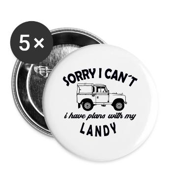 Defender Landy Sorry I cant - Buttons klein 25 mm (5er Pack) - Weiß - Vorne