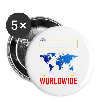 amateur radio, connected with friends worldwide - Buttons small 1''/25 mm (5-pack) - white - Front