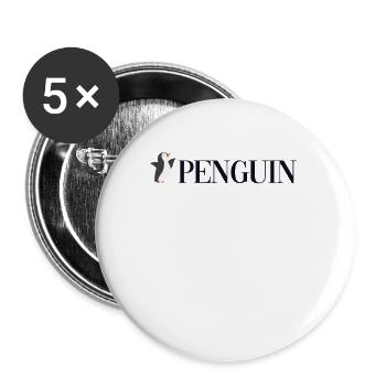 Texte du pingouin Pingouin royal Pingouin - Lot de 5 petits badges (25 mm) - blanc - Devant