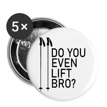 Ski Skiing Après-Ski - Buttons klein 25 mm (5er Pack) - Weiß - Vorne