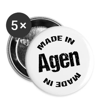 Hergestellt in Agen - Buttons klein 25 mm (5er Pack) - Weiß - Vorne