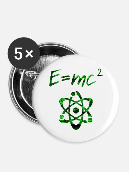 Atom/Formel - Buttons klein 25 mm (5er Pack) - Weiß