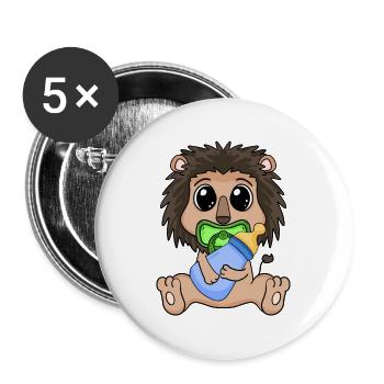 Bébé Lion - Lot de 5 petits badges (25 mm) - blanc - Devant