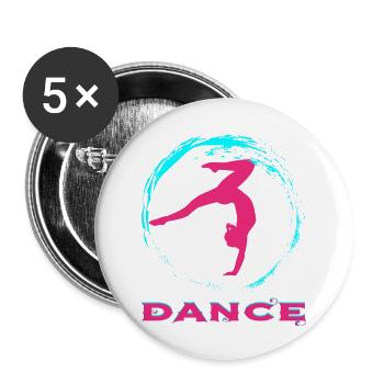 Dance - Buttons klein 25 mm (5er Pack) - Weiß - Vorne