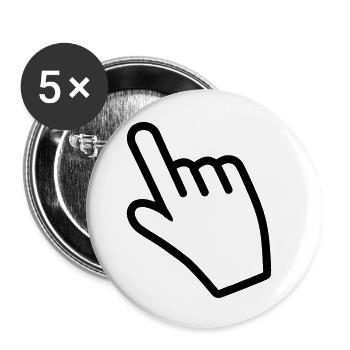 Hand pointing something with the index finger - Buttons small 1''/25 mm (5-pack) - white - Front