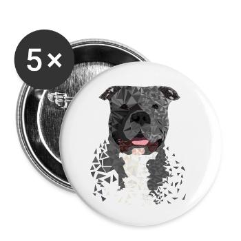 American Bully XL Polygon artistically designed - Buttons small 1''/25 mm (5-pack) - white - Front