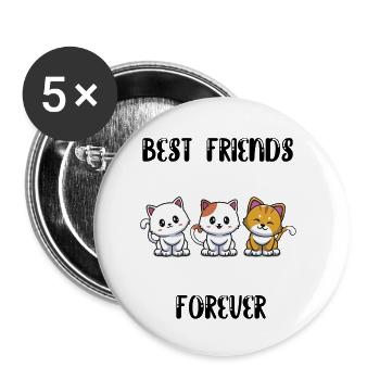 Best friends forever, you and your cat - Buttons small 1''/25 mm (5-pack) - white - Front