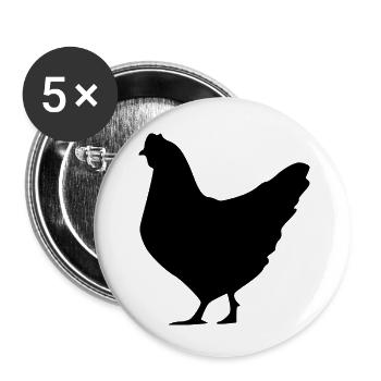 Outline Chicken - Buttons small 1''/25 mm (5-pack) - white - Front