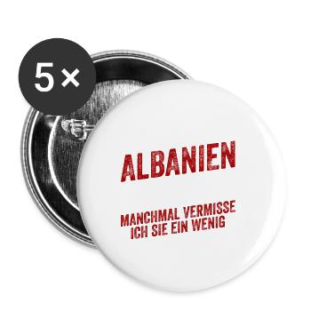Albanien roter doppelkopfadler Albaner Geschenk - Buttons klein 25 mm (5er Pack) - Weiß - Vorne