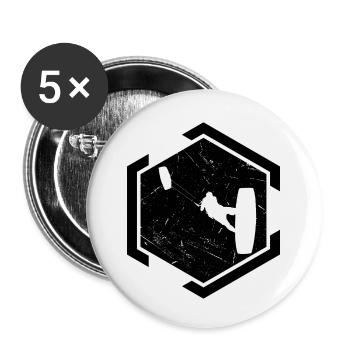 Kitesurfen Jungen Kite Surf Kiten - Buttons klein 25 mm (5er Pack) - Weiß - Vorne