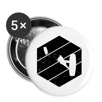 Kitesurfen Kitesurfer Kiten Kite Surf Herren Junge - Buttons klein 25 mm (5er Pack) - Weiß - Vorne