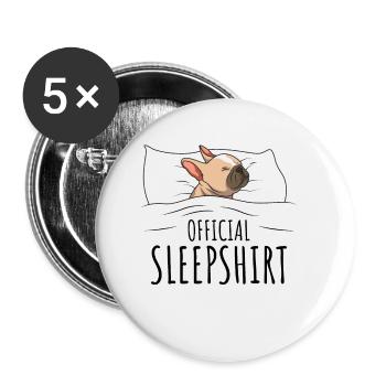 French Bulldog - Buttons small 1''/25 mm (5-pack) - white - Front