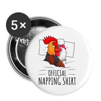 Chickens - Buttons small 1''/25 mm (5-pack) - white - Front