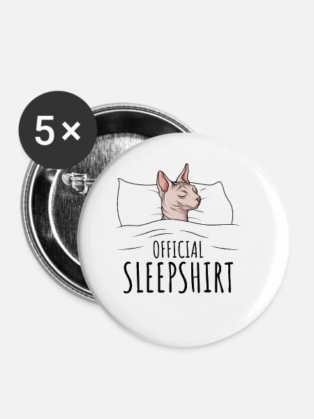 Sphynx Katze - Buttons klein 25 mm (5er Pack) - Weiß