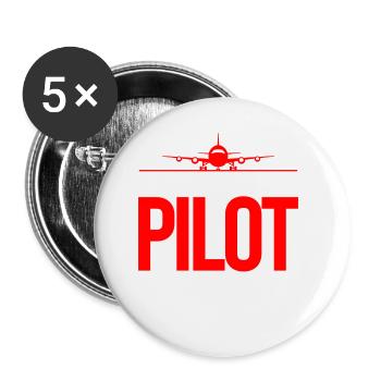 Le pilote préféré du Père Noël Drôle Noël - Lot de 5 petits badges (25 mm) - blanc - Devant