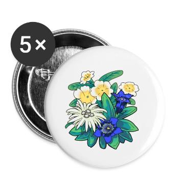 Austria Flowers Flower Mountains Mountains Nature Flora - Buttons small 1''/25 mm (5-pack) - white - Front