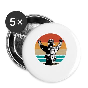 Retro Sunset Duo - Buttons small 1''/25 mm (5-pack) - white - Front