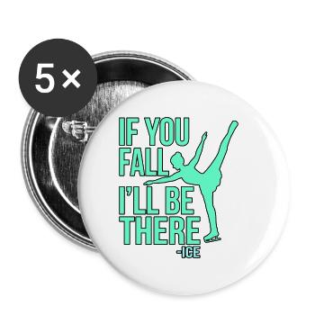 Eiskunstlauf Geschenk - Buttons klein 25 mm (5er Pack) - Weiß - Vorne