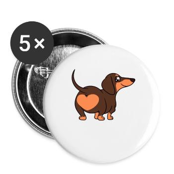 Dachshund Butt The Dachshund Whisperer - Buttons small 1''/25 mm (5-pack) - white - Front