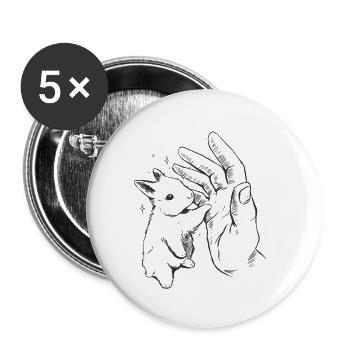 HQshirts Hase Liebe Zärtlich - Buttons klein 25 mm (5er Pack) - Weiß - Vorne