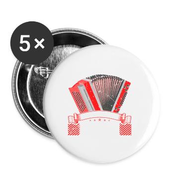 Quetschn Sound, Steirische Harmonika - Buttons klein 25 mm (5er Pack) - Weiß - Vorne