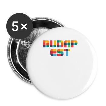 Budapest Hungary CMYK Pop Art Style - Buttons small 1''/25 mm (5-pack) - white - Front