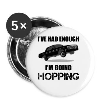 Lowrider Jumpcar Auto Lustiger Spruch Geschenk - Buttons klein 25 mm (5er Pack) - Weiß - Vorne