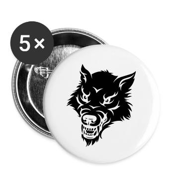 wolf - Buttons small 1''/25 mm (5-pack) - white - Front