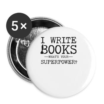 Writing Novel Writer & Published - Buttons small 1''/25 mm (5-pack) - white - Front