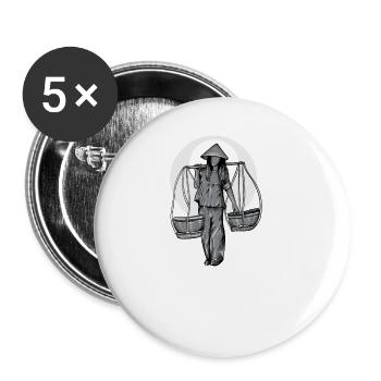 Vietnam I Saigon Scooter Pho Bo Motif de voyage pour - Lot de 5 petits badges (25 mm) - blanc - Devant