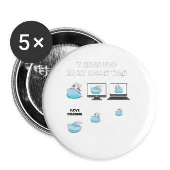 Kreuzfahrt - Buttons klein 25 mm (5er Pack) - Weiß - Vorne