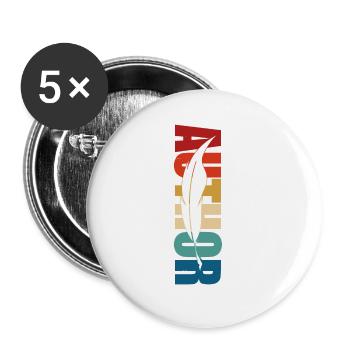 Writing Retro Novel Writer & - Buttons small 1''/25 mm (5-pack) - white - Front