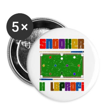 Snooker Semi-Professionnel - Lot de 5 petits badges (25 mm) - blanc - Devant