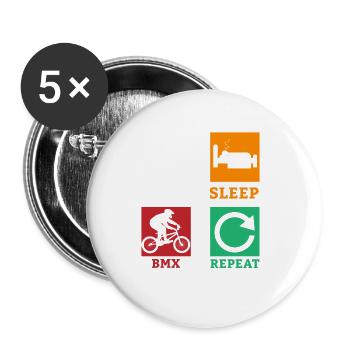 BMX Vélo BMX Vélo BMX Course BMX Vélo Cadeau - Lot de 5 petits badges (25 mm) - blanc - Devant