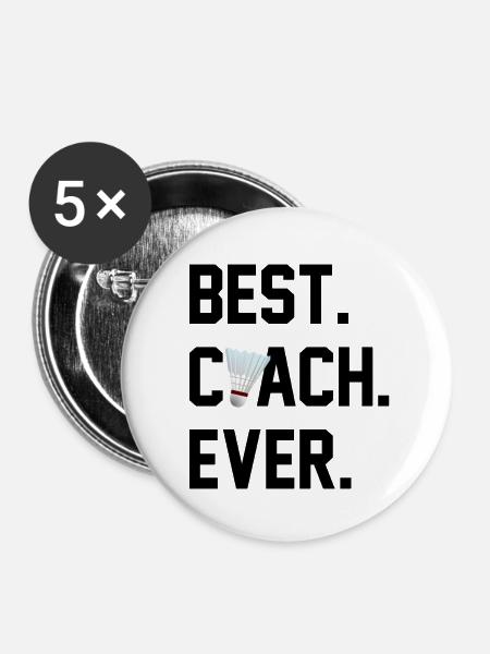 BESTER TRAINER BADMINTON - Buttons klein 25 mm (5er Pack) - Weiß