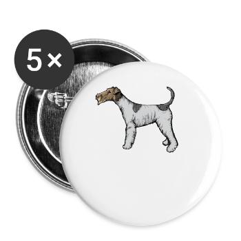 Fox Terrier Dog I Hunting Dog Breeder Mistress Motif - Buttons small 1''/25 mm (5-pack) - white - Front