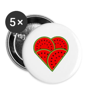 Watermelon Love - Lot de 5 petits badges (25 mm) - blanc - Devant