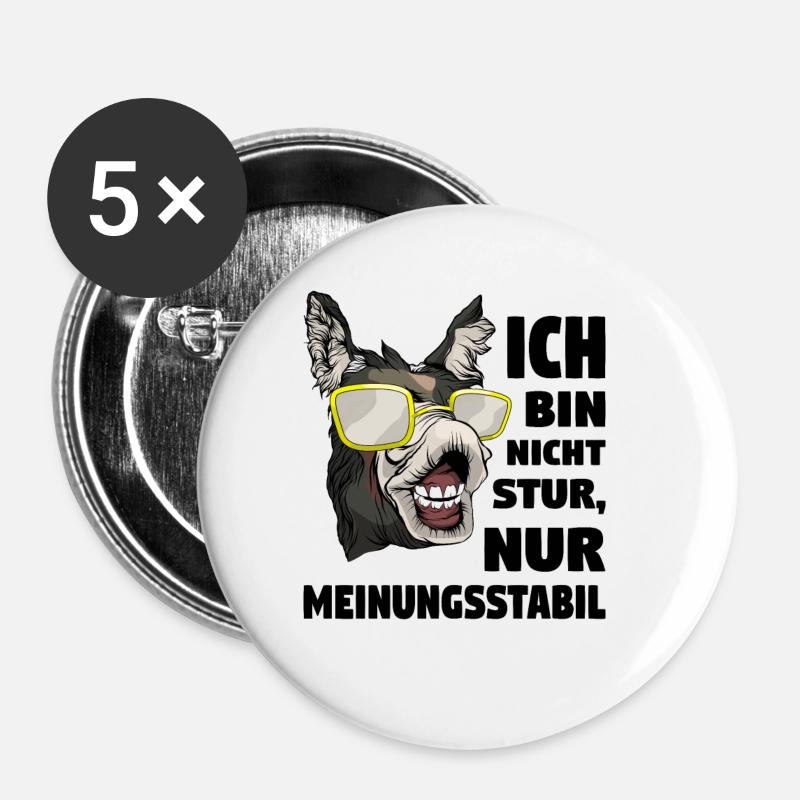 Bauer Esel - Buttons klein 25 mm (5er Pack) - Weiß